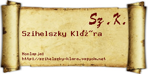 Szihelszky Klára névjegykártya