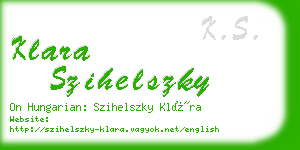 klara szihelszky business card